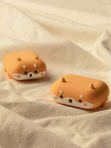 1个可爱卡通柯基犬造型保护套，兼容 Pro 2、1/2、3、4无线蓝牙耳机，柔软硅胶防摔耳机套（不含耳机） - 橘色 - 查看 1