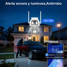 12MP Modelo Impermeable Outdoor | Atsg® Cámara de Vigilancia, camaras ip 1080p con vision nocturna,   2 Lente 2 Pantalla 5G/2.4G, Zoom Digital 10X WiFi Dual, Seguimiento Automático movimiento detectar, IP66 dos vías audio, Blanca 1080P, Adaptador de Corriente Manual en Español para parqueadero/tienda/outdoor/indoor - Tipo de Enchufe A USA (110-127V) - Ver 7