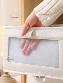 1/2pcs Foldable Fabric Storage Boxes, Wardrobe Organizer Bins For Clothes, Jeans, Underwear, Socks, Living Room Toy & Miscellaneous Desktop Organizer