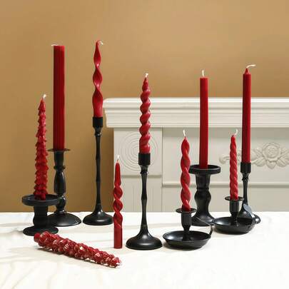 2/4 Packs Of 10-Inch Long Red Scented Candles Made With Soy Wax, Suitable For Wedding And Christmas Decorations, Interior Room Decor, As Holiday Gifts, Gifts For Friends, Graduation Parties, Birthday Party Decorations, Mother's Day Gifts, And Other Uses.