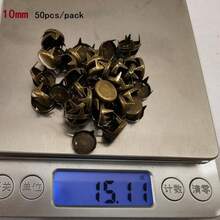 50/100pcs Round Brass 4 Claw Flat Rivets Studs 3/4/5/6/7/8/9/10mm For Leather Craft Costumes Bags Belts Shoes DIY Punk Goth Spike - Multicolor - View 61