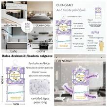 Kit de 12 piezas Bolsa Desecante Higroscpica Para Colgar Genrico Deshumidificador de bolsa, Cajas de Deshumidificacin Eficientes y Sin Fragancia prpura - Púrpura - Ver 1