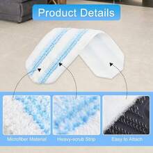 6 Pack Microfiber Replacement Mop Pads For O-Cedar H2prO Flat Mop System, Washable And Reusable Mop Pad Refills For O Cedar H2pro Flat Mop, Flat Mop Replace Heads For Wet Dry Floor Deep Clean - ColorA - 查看 4