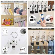 20 Pcs Pinzas para Ropa de Acero Inoxidable con Revestimiento de Goma, Ganchos para Pantalones con Clips Ahorran Espacio, Pinzas para Calcetines, Faldas, Sombreros, Pantalones de Yoga 20 - 20 - Ver 1