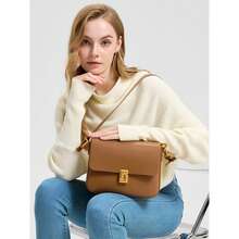 High-Quality Women's Handbag Made Of Genuine Leather, Fashionable Shoulder Bag, New, High-Quality Boston Pillow Bag, Versatile Crossbody Bag For Commuters, Spacious. - 白色 - 查看 2
