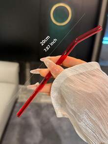 6/4/2/1 pièce Coffret cadeau de pailles en verre réutilisables rouges pour elle, pailles à boire réutilisables élégantes avec brosse, cadeaux mignons pour la Saint-Valentin - Cadeau parfait pour la Saint-Valentin pour les femmes, l'épouse, la petite amie, accessoires de tasse esthétiques mignons pour smoothie, boba, vin - Transparent - Voir 6