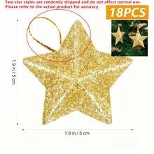 18/24/36pcs Gold Star Shaped Hanging Decorations, Ramadan Decor, Party Decorations, 1.96 Inches, Plastic Material, Holiday, Party, Gift And Festival Decorations