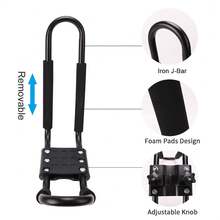 UNHO 4PCS Ultra Strong Load Kayak Rack J Bar Roof Rack Carrier Vehicle Space Saving - Black - View 7