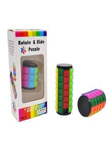 1pc 3D Magic Tower Puzzle Toy - Colorful Corn Cylinder Rotating Cube For Stress Relief & Brain Training,5x5 Multi-Layer Twist Puzzle, Creative Fidget Toy For Adults Teens, Perfect For Office Breaks, Study Sessions, Travel, Parties, Classroom Activities, Meditation Aid, Waiting Time & Cross-Border Intellectual Challenge & Focus Enhancement Tool - 彩色 - 查看 4