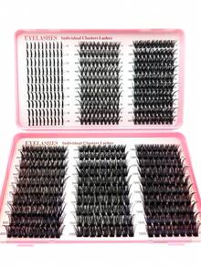 Rikuaild 540/544/570/590/608支大容量睫毛嫁接套装，俄式睫毛嫁接套装，尖头仙女卡通睫毛，单根3D浓密睫毛簇，D型卷翘睫毛簇套装，10-18毫米DIY睫毛嫁接，6种款式睫毛簇，尖头睫毛，单根睫毛簇，圣诞礼物 - D - 查看 5