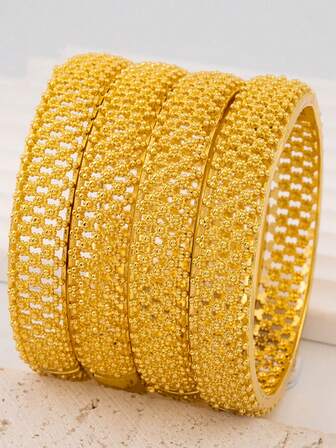 24K镀金奢华手镯手链手饰新娘婚礼饰品