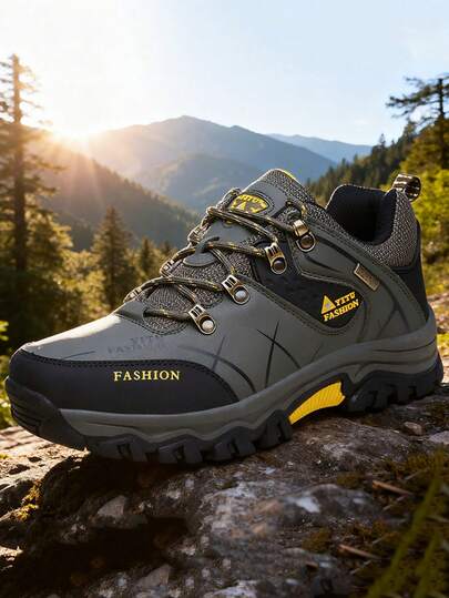 Fashionable Waterproof Hiking Shoes, Men's Climbing Shoes, Anti-Collision Fashionable Outdoor Casual Lace-Up Sports Shoes, Outdoor Men's Boots, Trekking Boots, Work Boots