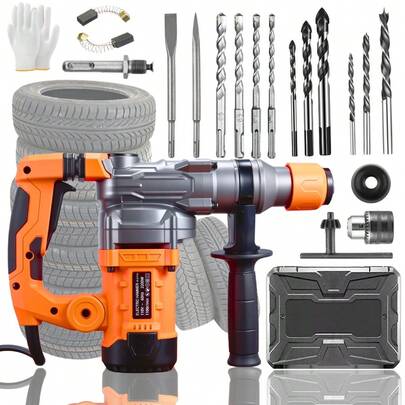 Rotomartillo Martillo Alta Potencia Industrial Con 2200w Naranja