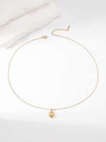 1 Stück minimalistischer, eleganter Edelstahl-Herzkette, Geschenk für Freundin, Mutter, Tochter Geburtstag, beste Freundin, für den täglichen Gebrauch - Verschiedenfarbig - Übersicht 3