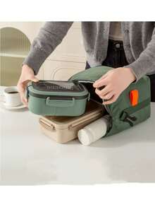 1个保温午餐袋，防漏保冷袋 - 耐用布料午餐盒，男女通用食品收纳整理袋，适用于学校、食堂、青少年/上班族、野餐、海滩、家庭厨房 - 彩色 - 查看 8