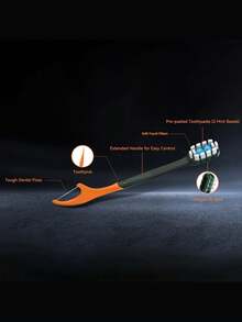 24PCS Exploded Bead Toothbrush Disposable Adult Cleaning Toothbrush Portable Travel Toothbrush With Dental Floss - Multicolor - View 4