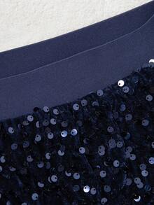 Chân váy mini đính sequin thời trang cho bé gái, phù hợp cho các buổi tiệc tùng và tụ họp (Y0847) - Xanh đậm - Xem 4