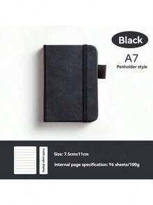 A7 Notebook, Leather Bound Memo Pad, Pocket Notebook, Mini Portable Personal Diary, Small Macaron Meeting Notebook, Suitable For School And Daily Use - Multicolor - View 7