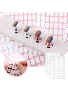 1000 Pieces Of Double-Sided Tape For False Nails, Nail Adhesive Patches, Pre-Cut Nail Display Stand, Nail Holder, Nail Art, Nail Color Chart Display Booklet - 彩色 - 查看 6
