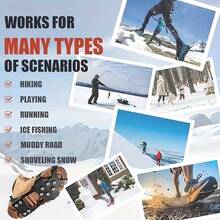 1双防滑冰爪，橡胶防滑鞋钉，适用于在雪地和冰面上行走 - 彩色 - 查看 6