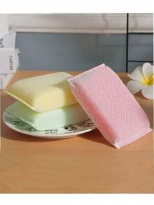 12/6/3/1pc/Long-Lasting Dual-Sided Dishwashing Sponges - Non-Scratch Scrub Pads For Pots - Multi-Use Kitchen Cleaning Tools For Home & School - Multicolor - View 7