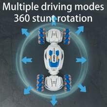 Alta calidad 2,4 GHz 4CH Control remoto multifuncional Stunt Car Twisted Drift Side Driving regalo perfecto para niños - Blanco - Ver 3