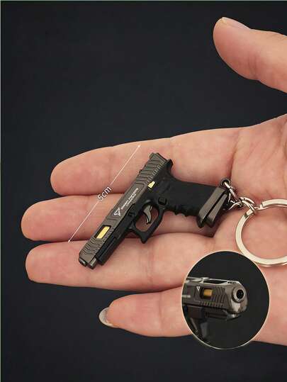 1pc Mini Metal Pistol Keychain, Small Pistol Accessory Keychain With Detachable Keychain - The Best Gift For Men, Bag Pendant, Wallet Pendant, Bag Accessory, Gift For Women On Christmas, New Year And Valentine's Day, Ladies' Keychain, Car Keychain