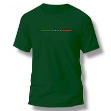 Men's Italy Short-Sleeved Cotton T-Shirt - Army Green - View 2