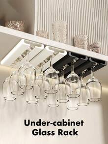 1 件/2 件悬挂式酒杯架,无需钻孔,圆边不会损坏酒杯,厚 ABS 材质,节省空间的简约风格,适用于家庭和酒吧,适合直径 3-8.5 厘米/1.18-3.35 英寸的高脚杯 - 彩色 - 查看 5