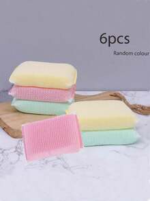 12/6/3/1pc/Long-Lasting Dual-Sided Dishwashing Sponges - Non-Scratch Scrub Pads For Pots - Multi-Use Kitchen Cleaning Tools For Home & School - Multicolor - View 11