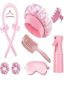 مجموعة فرش تصفيف الشعر 11 قطعة، مشط أسنان واسع، فرشاة وسادة هوائية، فرشاة تدليك، فرشاة فك التشابك، فرشاة رفع، مشط ذيل الفأر، فرشاة تدليك فروة الرأس من السيليكون، مناسبة للاستخدام في الحمام، زجاجة رذاذ الشعر، مكواة تجعيد الشعر، ربطات شعر - متعدد الألوان - مشاهدة 7