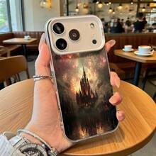 Funda para Teléfono Castillo Plateado Fantasía Cielo con Diseño de Reflejo para iPhone 14 Pro Max y  Galaxy S23 Plus Adecuada para Todas las Estaciones Opción de Regalo Ideal - Plateado - Ver 1