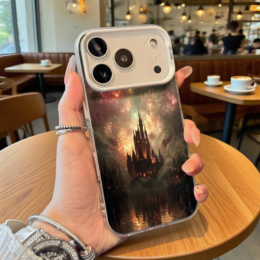 Funda para Teléfono Castillo Plateado Fantasía Cielo con Diseño de Reflejo para iPhone 14 Pro Max y Galaxy S23 Plus Adecuada para Todas las Estaciones Opción de Regalo Ideal - Plateado - Ver 1