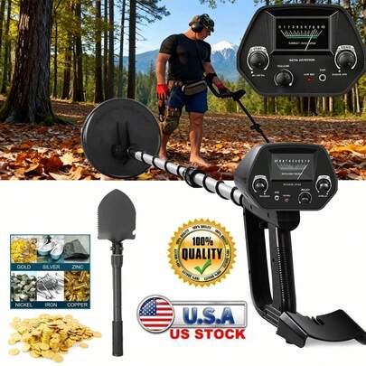 Golden Digger Deep Search Metal Detector, Beach Treasure Finder Handheld Underground Metal Detector - High-Sensitivity Coil, Hunter Coil With Advanced LCD Display - Adjustable Sensitivity, Accurate Treasure Hunter For Beginners And Professionals, Suitable For Finding Lost Jewelry And Coins