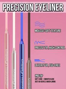 MISSLYN Intense Color Long-Lasting Eyeliner Liquid, Mousse Texture, Smooth And Soft Application, One-Stroke Precision, Non-Tugging On Eyelids, Highly Pigmented, Creates Smokey Makeup, Matte/Shimmer Finish, Waterproof And Sweat-Resistant, Long-Lasting And Smudge-Proof - #80 - View 4
