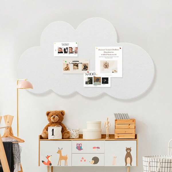 24"X16" (60x40cm) Cloud-Shaped Fluffy Felt Wall Decal | Nursery & Kids Room Decor | Material Easy Installation | Watercolor Atmosphere Accent Wall, Ins Style