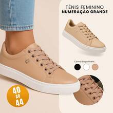 Women's White Casual Sneakers, Comfortable, Plus Size, Flat Sole, Perfect Fit, Everyday Use, Sneakers, Workout, Gym, Nursing, Walking, Lightweight, Versatile, Modern, Soft, Durable, Non-Slip - 裸體 - 查看 1