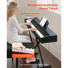 Weighted Digital Piano, 88 Keys Fully Weighted, Electric Piano Dual Keyboard & Speakers, With Sustain Pedal, Recording Function, 238 Tones, Wireless Connection, For Beginners, Without Stand - Xem 2