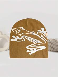 Y2K 图案针织帽，哥特风格保暖休闲户外冬季帽，动物图案，四季皆宜男士冬季头巾 - 動物 - 查看 6