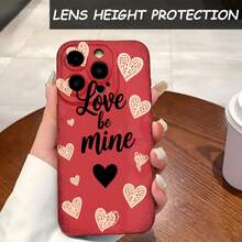1PC Phone Case,  Love Be Mine Hearts Pattern , Stylish Phone Case, Phone Decoration, All-around Lens Protection, Creative Small Gift, Funny Gift for Boys and Girls - Negro - Ver 4