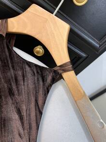 GMFP 女士优雅无袖黑色天鹅绒流苏中长连衣裙，时尚百搭，适合派对、音乐节、婚礼季等场合。 - 棕色 - 查看 5