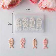 1/4 Khuôn đất sét mềm hình cá hoạt hình dễ thương, Khuôn cắt hình mặt dây chuyền trang sức bằng đất sét, Dụng cụ thủ công DIY dùng tại nhà - trắng - Xem 8