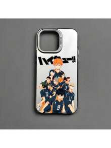 Funda de teléfono de anime H-Haikyuu Oya Volleyball compatible con 16 15 14 13 12 11 Pro Max Plus – Cubierta trasera de TPU suave de colorido degradado, funda compatible con funda  17 pro max, funda  17 pro, funda  17, funda  16, funda  16 pro max, funda  15 - Z1 - Ver 1
