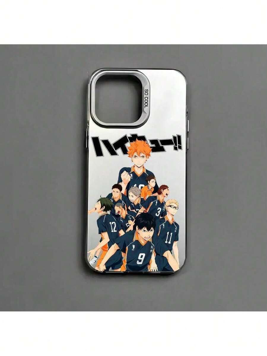 Funda de teléfono de anime H-Haikyuu Oya Volleyball compatible con 16 15 14 13 12 11 Pro Max Plus – Cubierta trasera de TPU suave de colorido degradado, funda compatible con funda 17 pro max, funda 17 pro, funda 17, funda 16, funda 16 pro max, funda 15 - Z1 - Ver 1