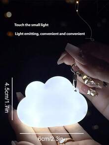 1 pieza Llavero con forma de pata de gato y nube - Decoración LED recargable por USB, adecuado para bolsos y llaves - Multicolor - Ver 3