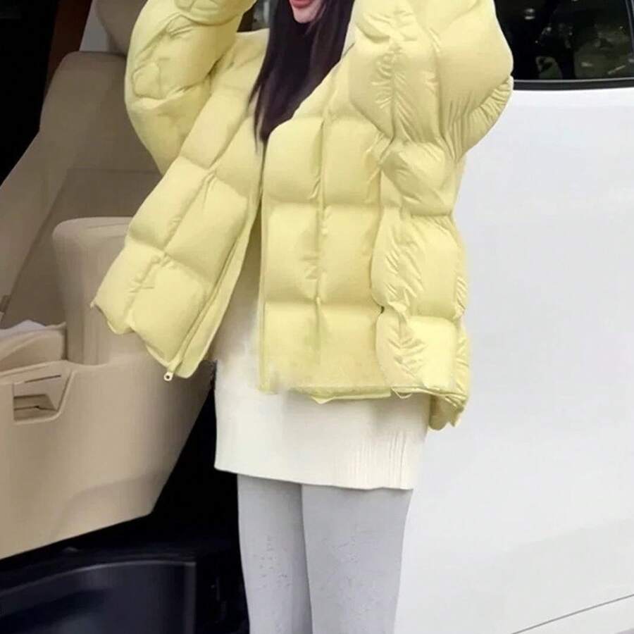 Women Down Coats - Yellow - View 1