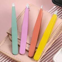 4pcs/Set High Precision Eyebrow Tweezers Stainless Steel Eyebrow Hair Removal Tool Kit - Multicolor - View 12