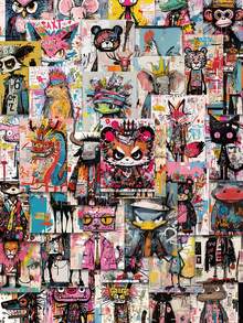 SCXXBSW 50 pièces Style Art Graffiti Fou, Autocollants Décoratifs PVC dessin animé Créatifs Convenant Pour Comptes Portables, Coques de Téléphone, Ordinateurs Portables, Ordinateurs, Valises, Réfrigérateurs, Guitares et Décorations de Vacances