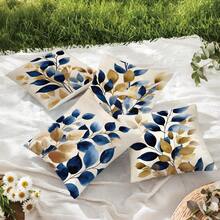 MEMNUN Bộ 4 vỏ gối in hình lá màu nước xanh dương và nâu [Không kèm ruột gối], kích thước 17.7*17.7in (45*45cm)/19.69*19.69in (50*50cm)/15.75*15.75in (40*40cm), [In một mặt], Vỏ gối trang trí bằng polyester phong cách tối giản hiện đại cho ghế sofa, giường, phòng khách, phòng ngủ, xe hơi, văn phòng, khách sạn, món quà hoàn hảo cho gia đình và bạn bè, phù hợp mọi mùa. - Nhiều màu - Xem 9