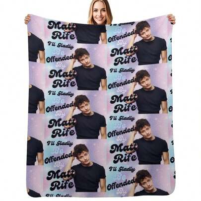 I Will Gladly Be Offended By Matt Rife Matt Rife Funny Throw Blanket For Sofa For Winter Nap Luxury Throw Blankets